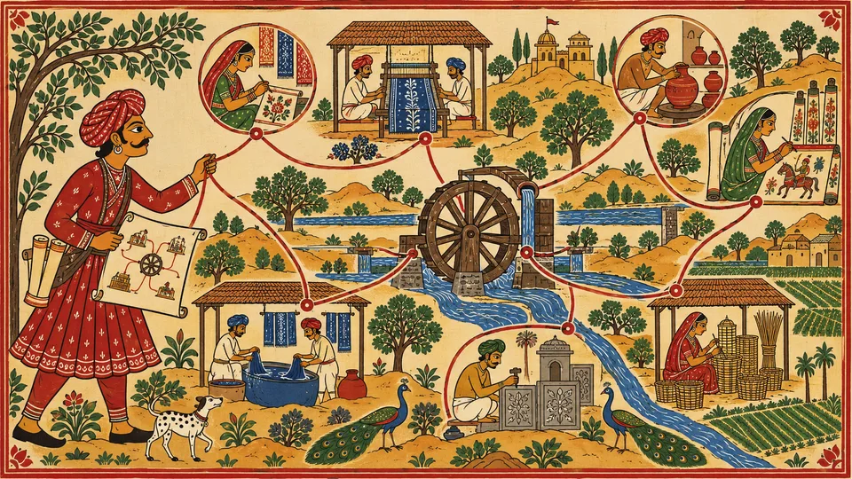 An archive keeper follows connections between artisans, workshops, and their source scrolls.